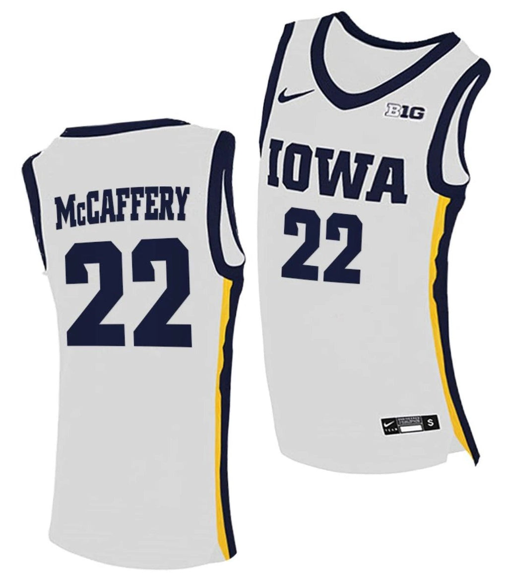 Patrick McCaffery Jersey Iowa Hawkeyes College Basketball White #22 by My store basketball