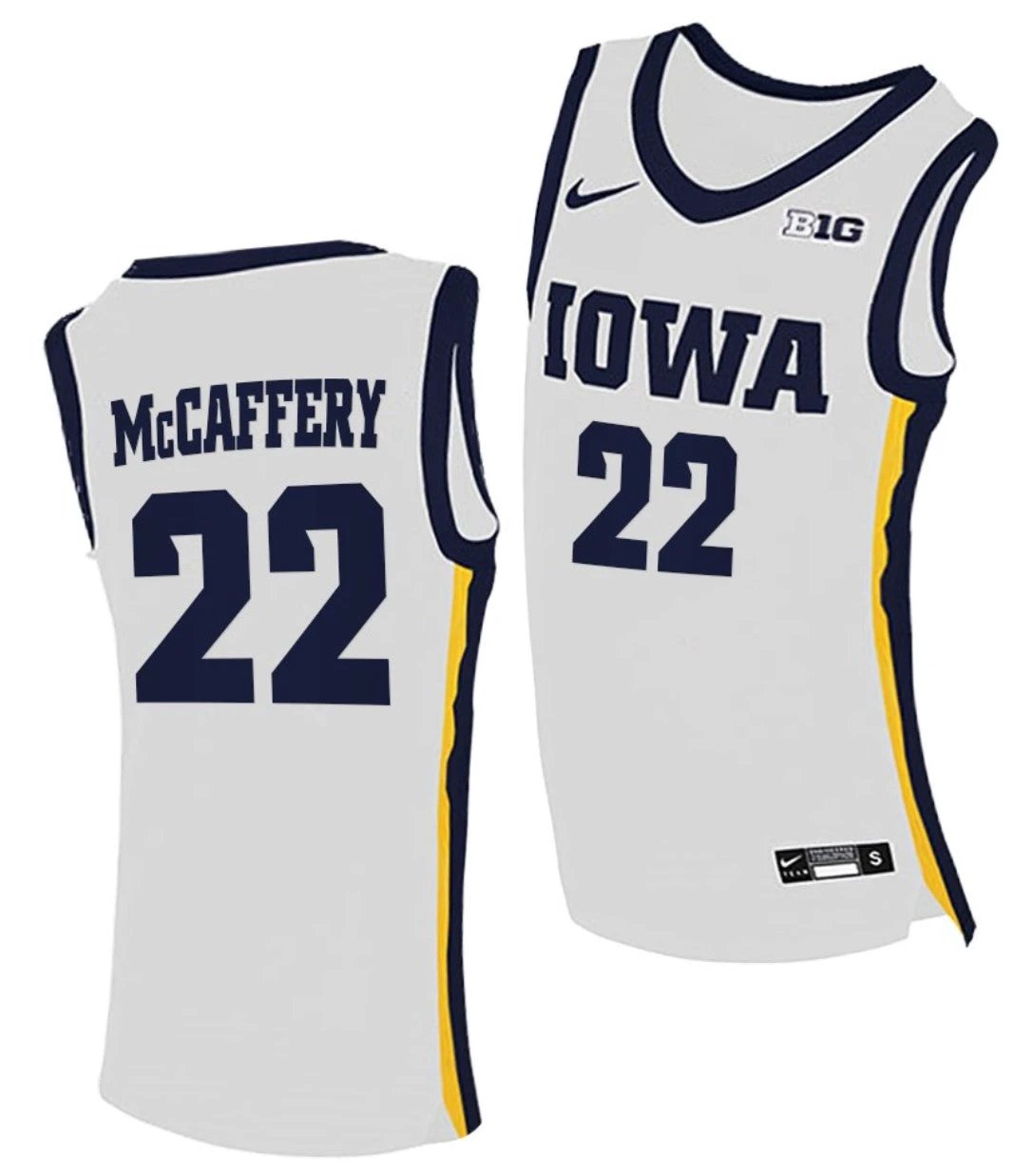 Patrick McCaffery Jersey Iowa Hawkeyes College Basketball White #22 by My store basketball
