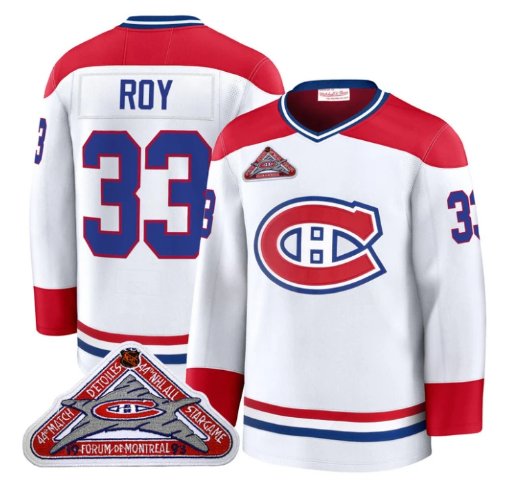 Patrick Roy Jersey #33 Montreal Canadiens Timeless Premium Stitched 1992 Blue Line by Hockey David