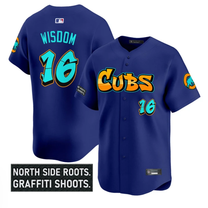 Patrick Wisdom Jersey #16 Chicago Cubs Graffiti North Side Edition Royal by My Store