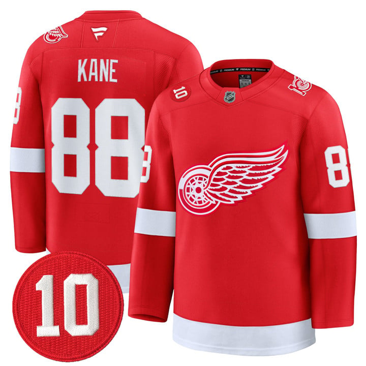 Patrick Kane Jersey #88 Detroit Red Wings #10 Alex Delvecchio Honoring Stitched by Hockey David