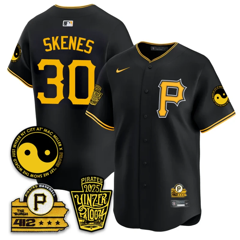 Paul Skenes Jersey #30 Pittsburgh Pirates Yinzerpalooza 2025 Black by My Store