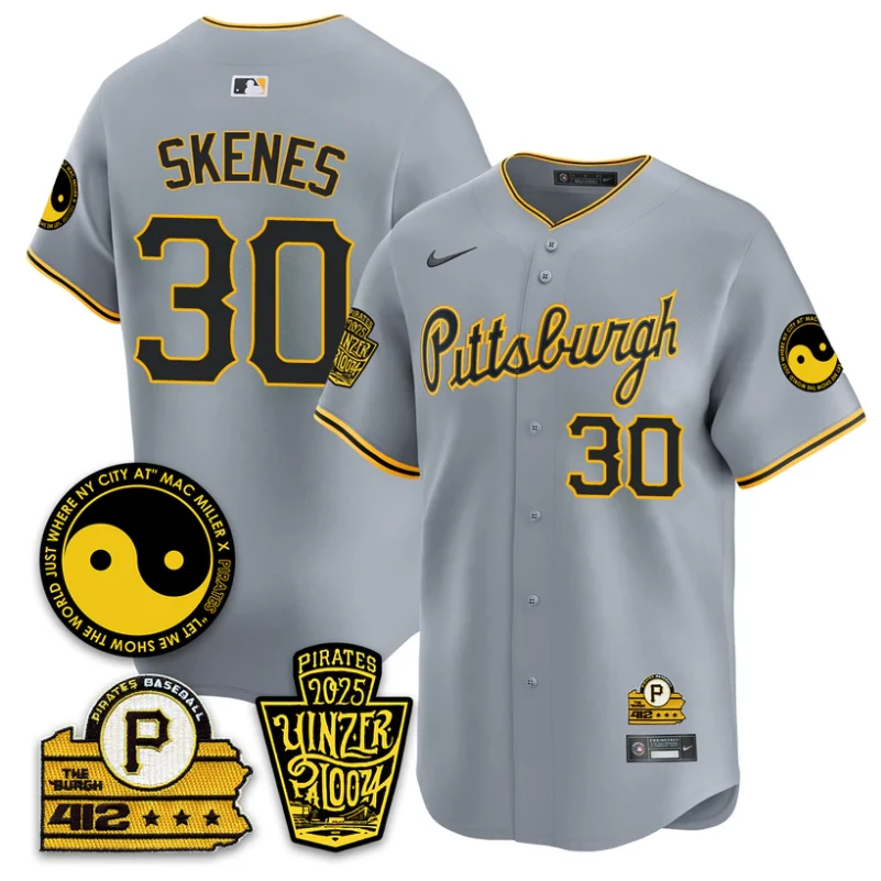 Paul Skenes Jersey #30 Pittsburgh Pirates Yinzerpalooza 2025 Gray by My Store