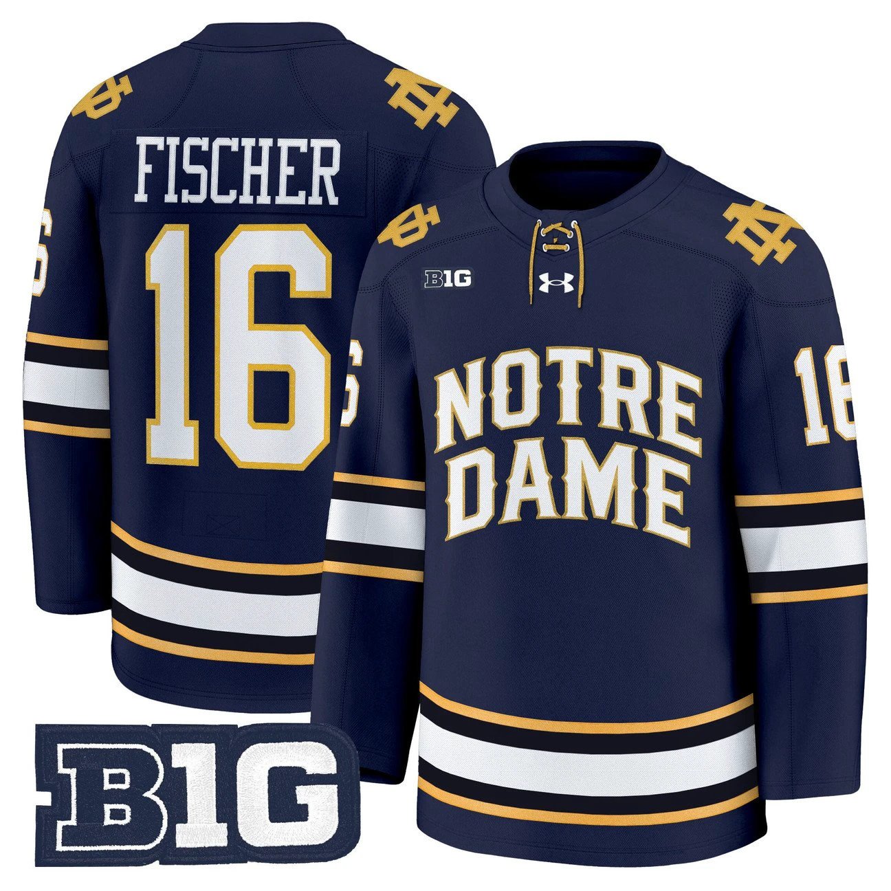 Paul Fischer Jersey #16 Notre Dame Fighting Irish 2025-26 Premium Stitched by Hockey David