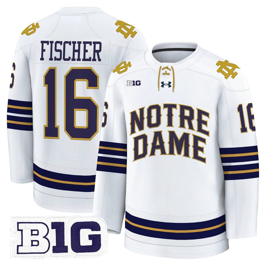 Paul Fischer Jersey #16 Notre Dame Fighting Irish 2025-26 Premium Stitched by Hockey David