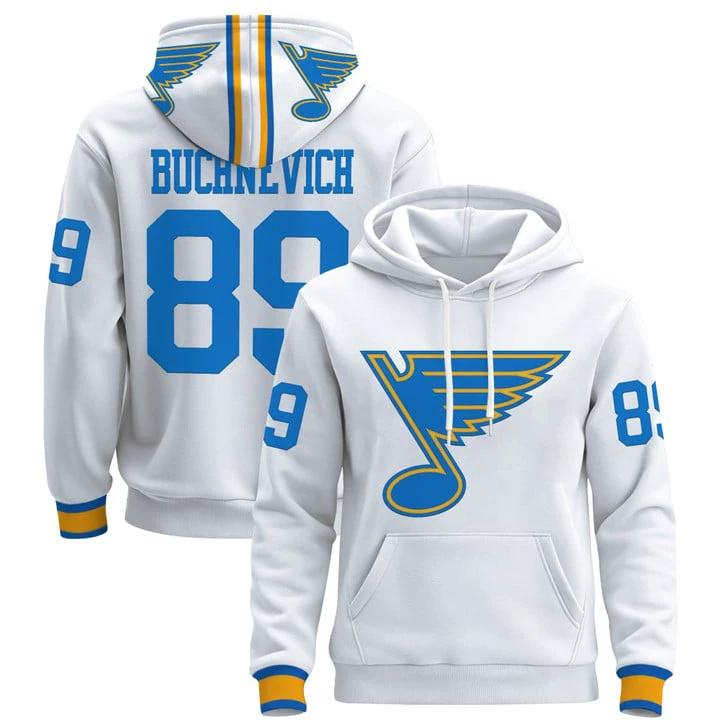 Pavel Buchnevich Hoodie #89 St. Louis Blues 2025-26 Premium Pullover Stitched by Hoodie Pullover