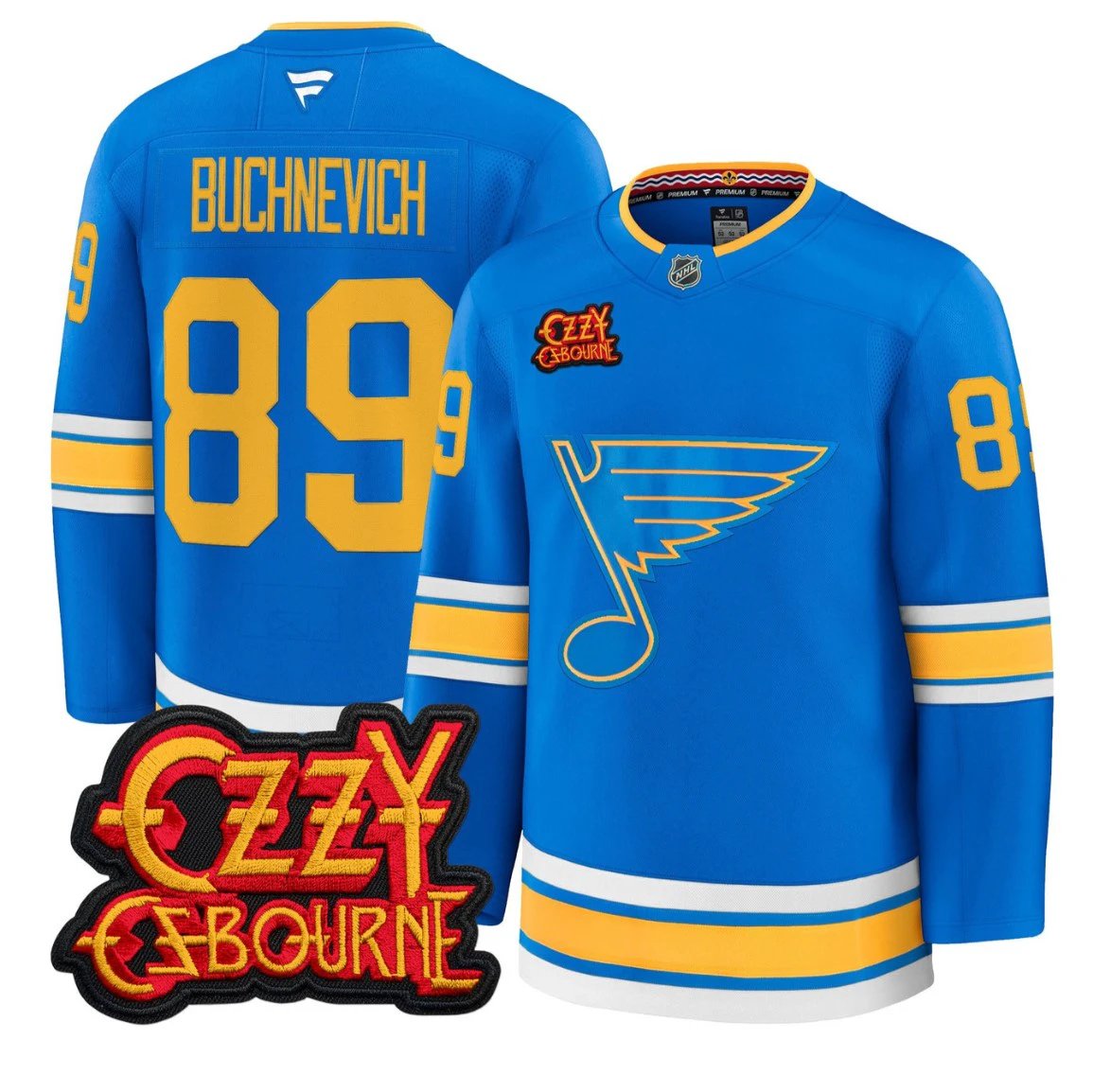 Pavel Buchnevich Jersey #89 St. Louis Blues Ozzy Osbourne Patch Stitched by Hockey David