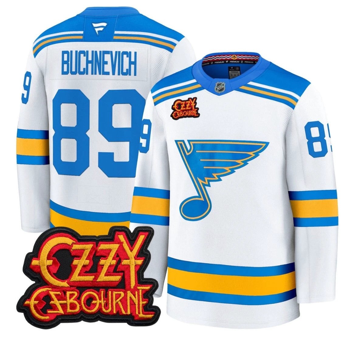 Pavel Buchnevich Jersey #89 St. Louis Blues Ozzy Osbourne Patch Stitched by Hockey David