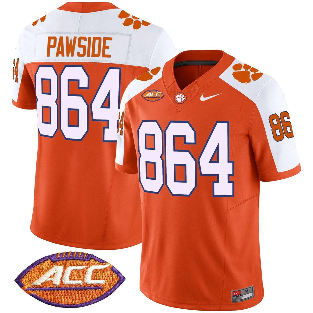 PawSide Jersey #864 Clemson Tigers 2025 Vapor Limited Stitched Orange ALter by My Store NCAA Football Jerseys
