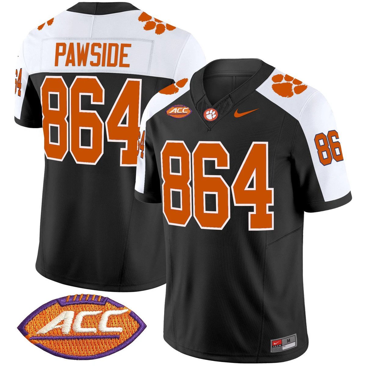 PawSide Jersey #864 Clemson Tigers 2025 Vapor Limited Stitched by My Store NCAA Football Jerseys