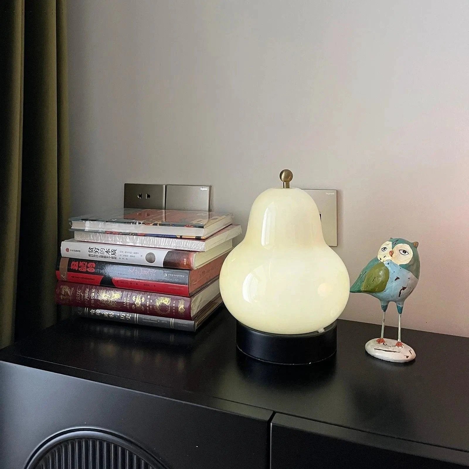 Pear-shaped Touch Dimmer Lamp with Warm Light Bowlift by Bowlift