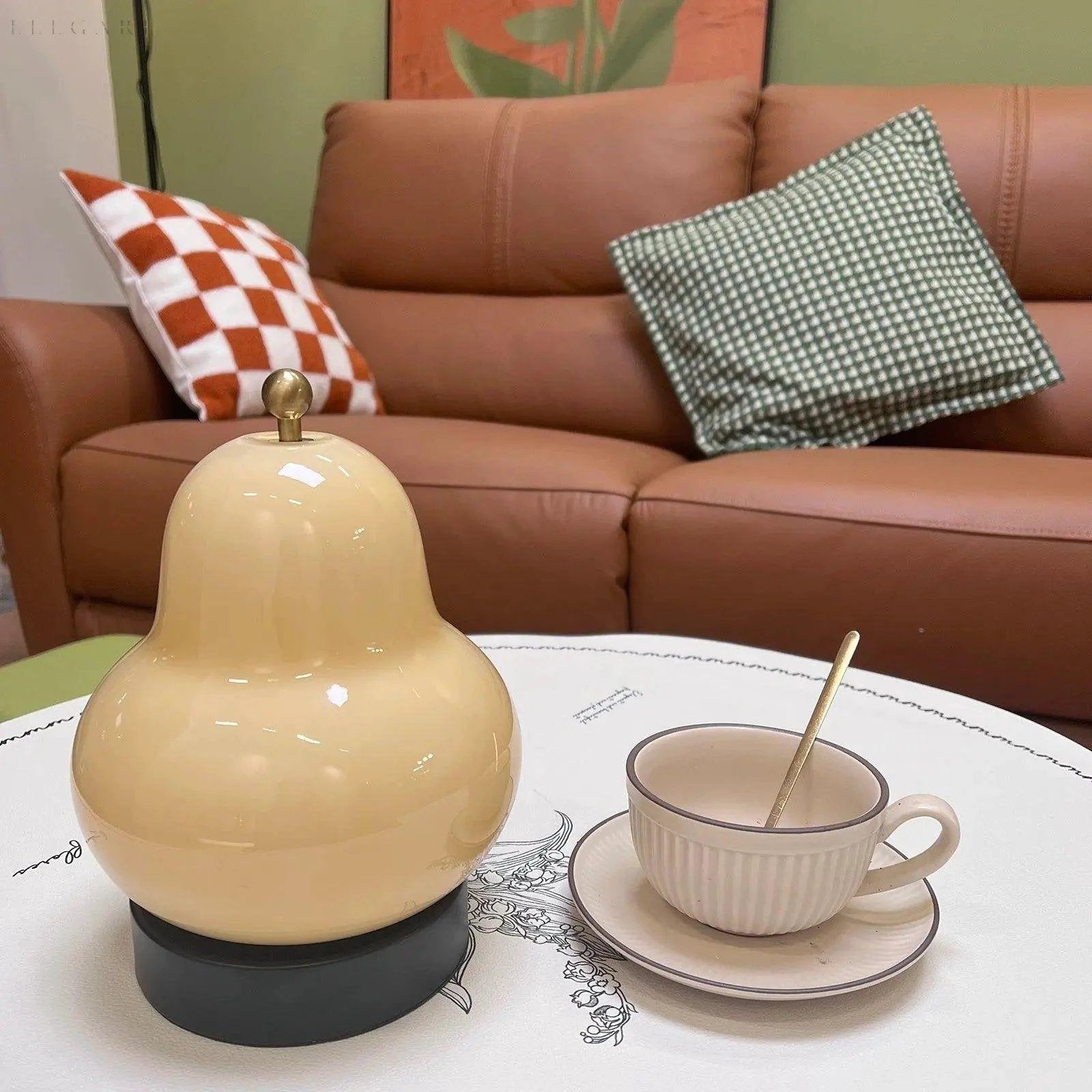 Pear-shaped Touch Dimmer Lamp with Warm Light Bowlift by Bowlift