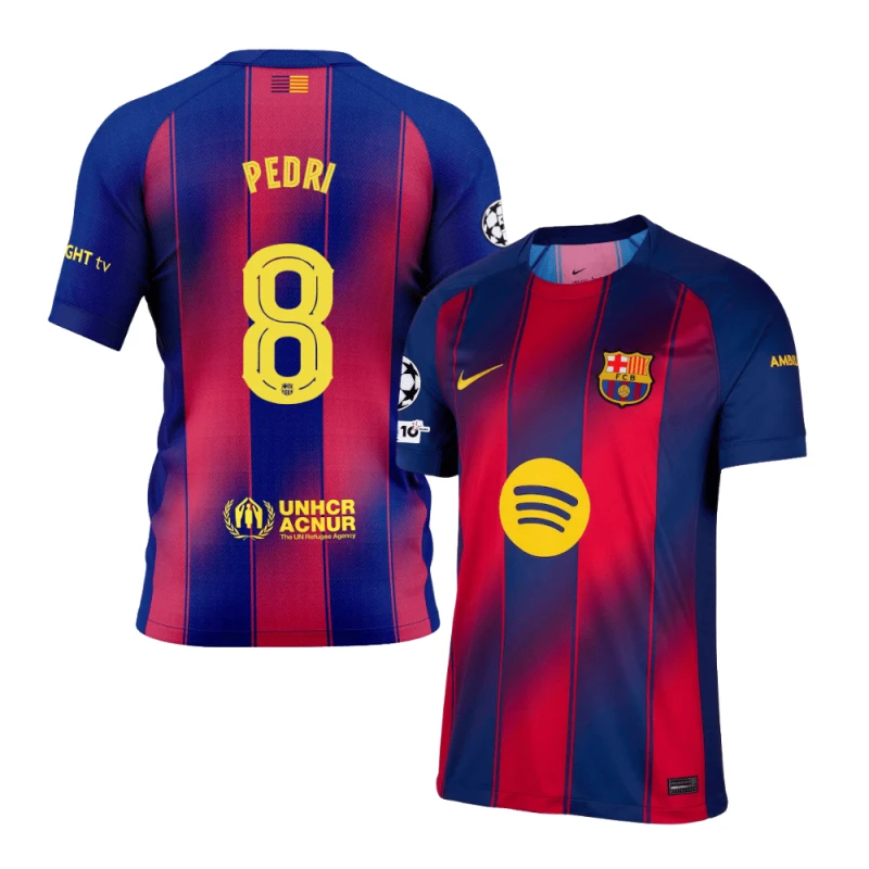 Pedri 8 Barcelona 2025-26 Home Jersey – Scarlet by Soccer Jersey