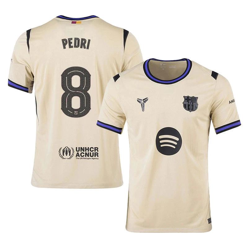 Pedri #8 Barcelona 2025-26 Away Jersey – Cream by Soccer Jersey