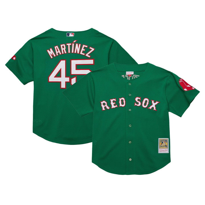 Pedro Martínez Jersey #45 Boston Red Sox Throwback Cooperstown Stitched Green by Baseball Jerseys 7