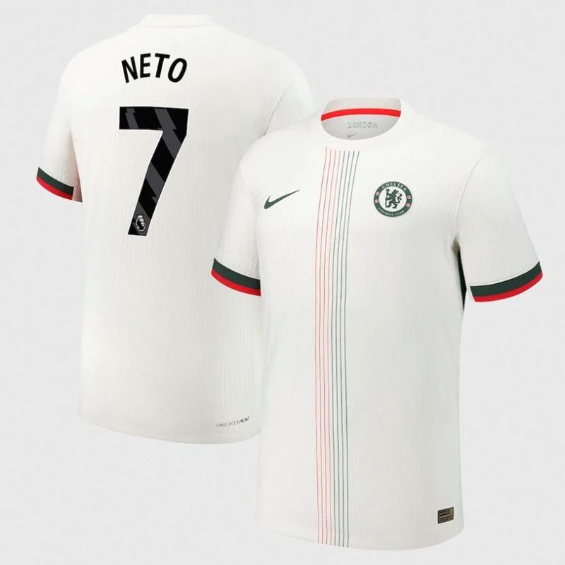 Pedro Neto 7 Chelsea 2025-26 Away Jersey – White by Soccer Jersey