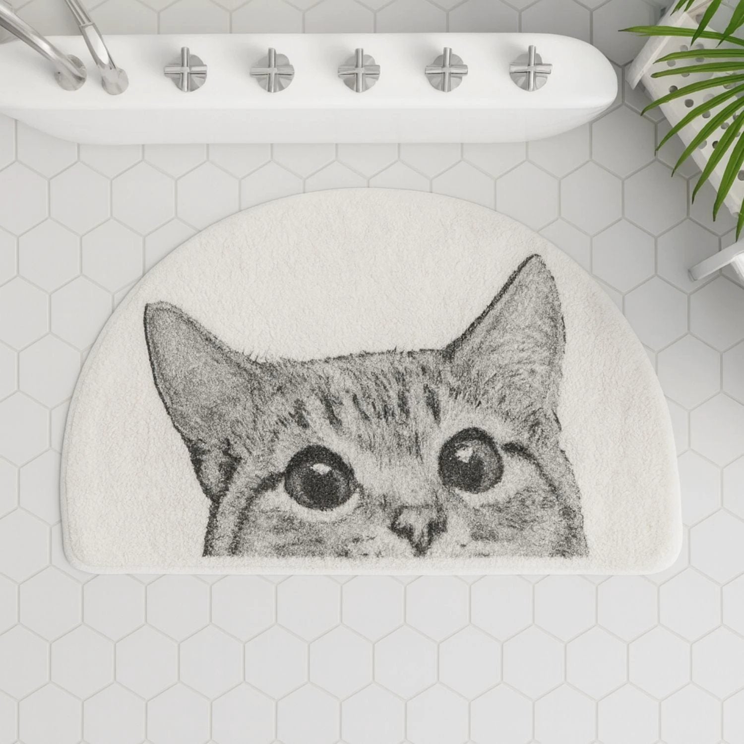 Peeping Kitty Bath Mat by Casa & Beyond