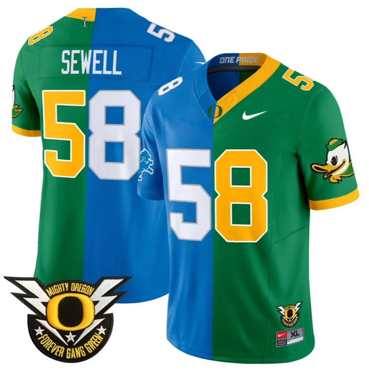 Penei Sewell Jersey #58 Oregon Ducks Split Vapor Limited Football Stitched by NCAA Football Jersey