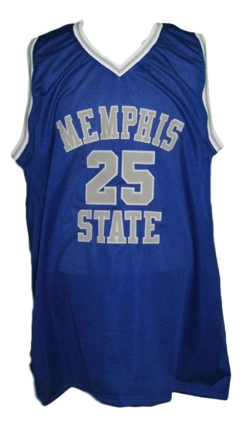 Penny Hardaway Jersey #25 Memphis State College Basketball Blue by My store basketball