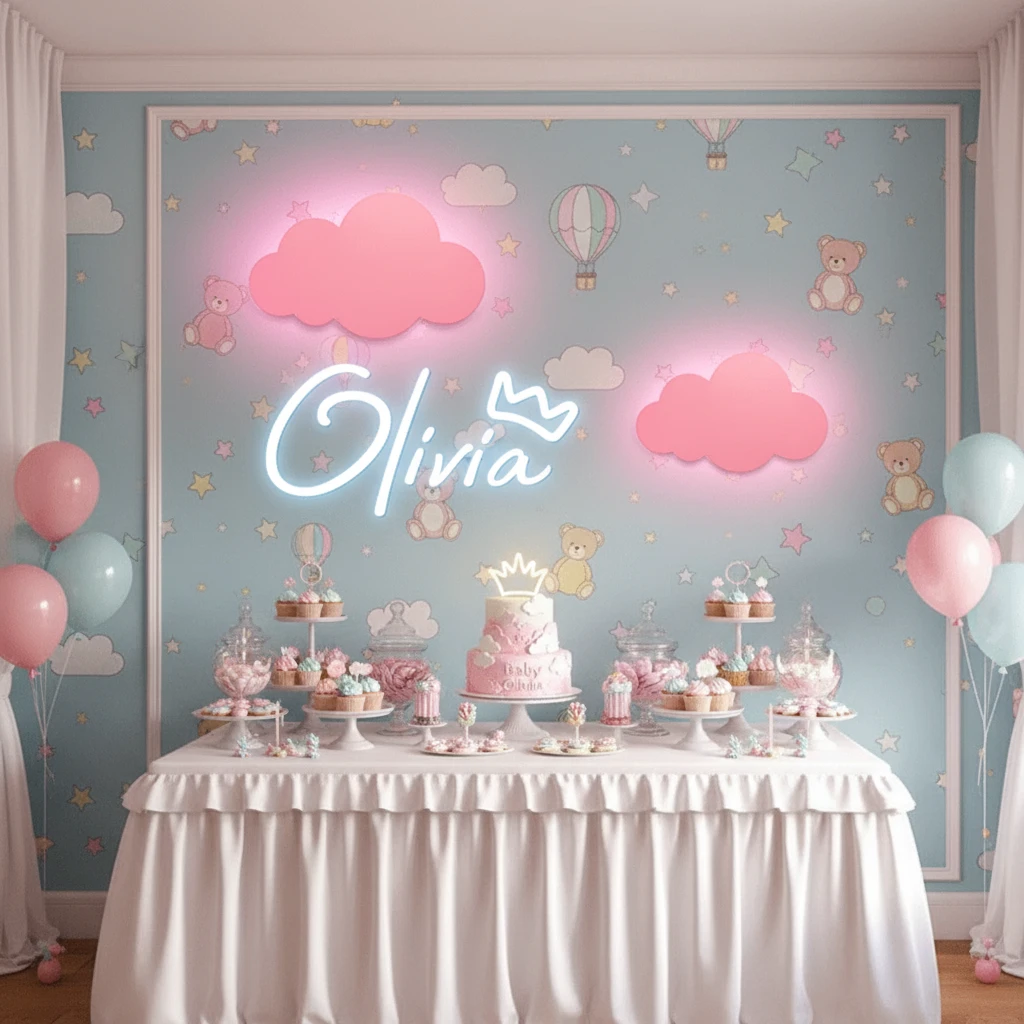 Custom Personalized Crown Neon Sign with Name for Kids Room by Neonchics