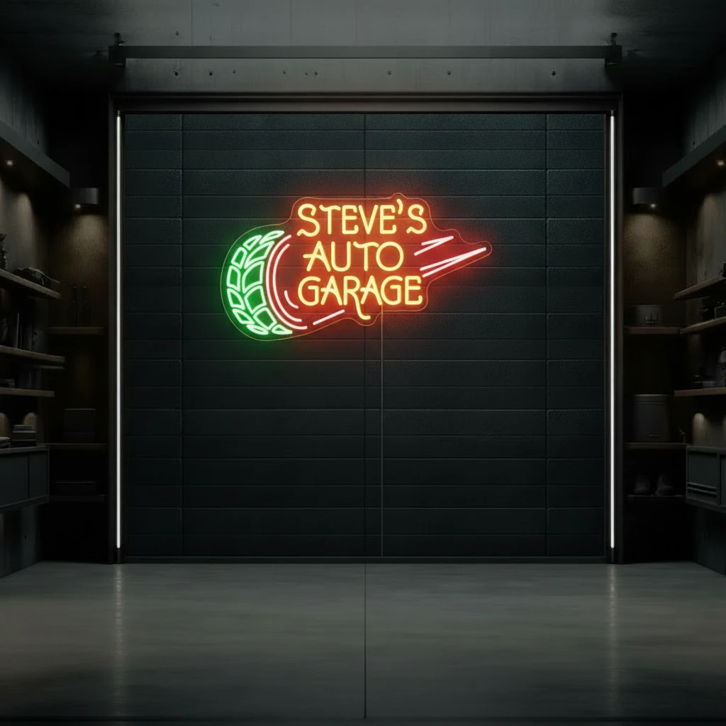 Personalized Garage Name Neon Sign Led Garage Neon Sign by Neonchics