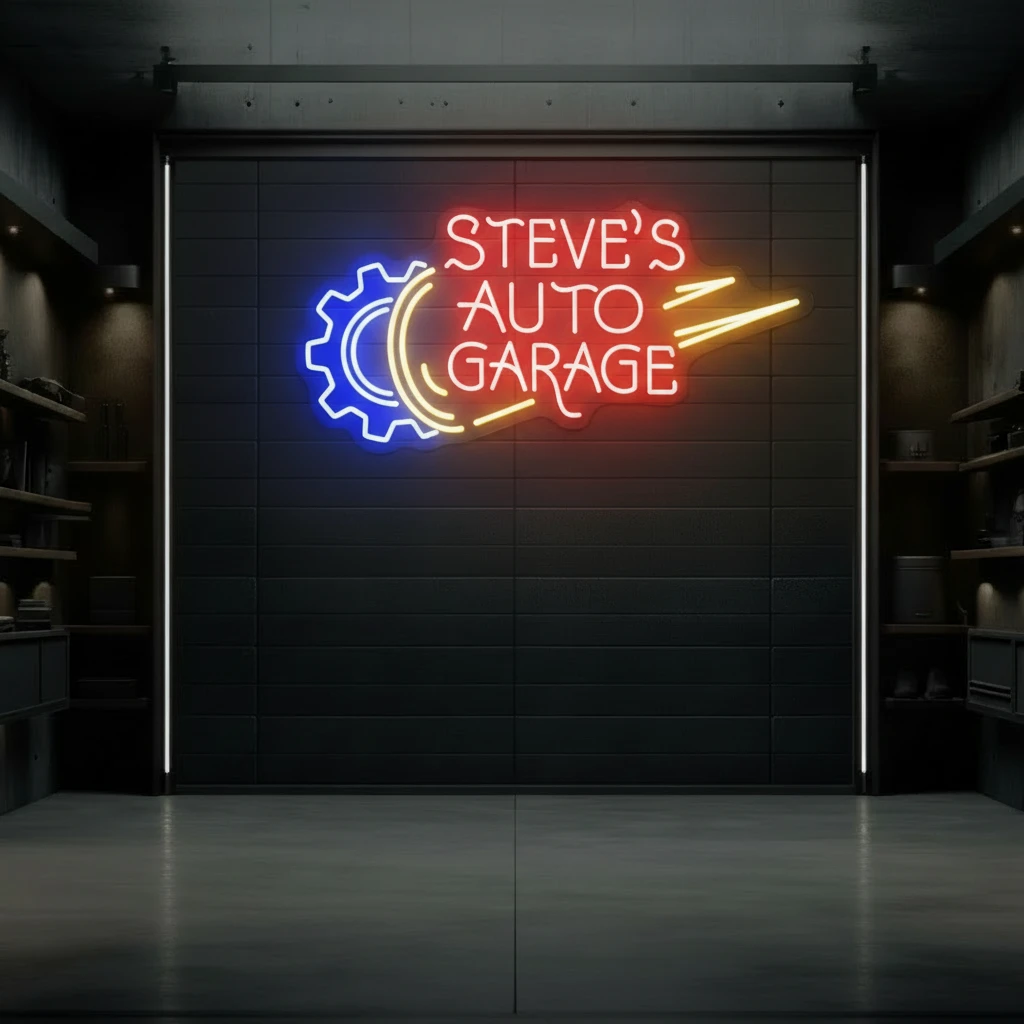 Personalized Garage Name Neon Sign Led Garage Neon Sign by Neonchics