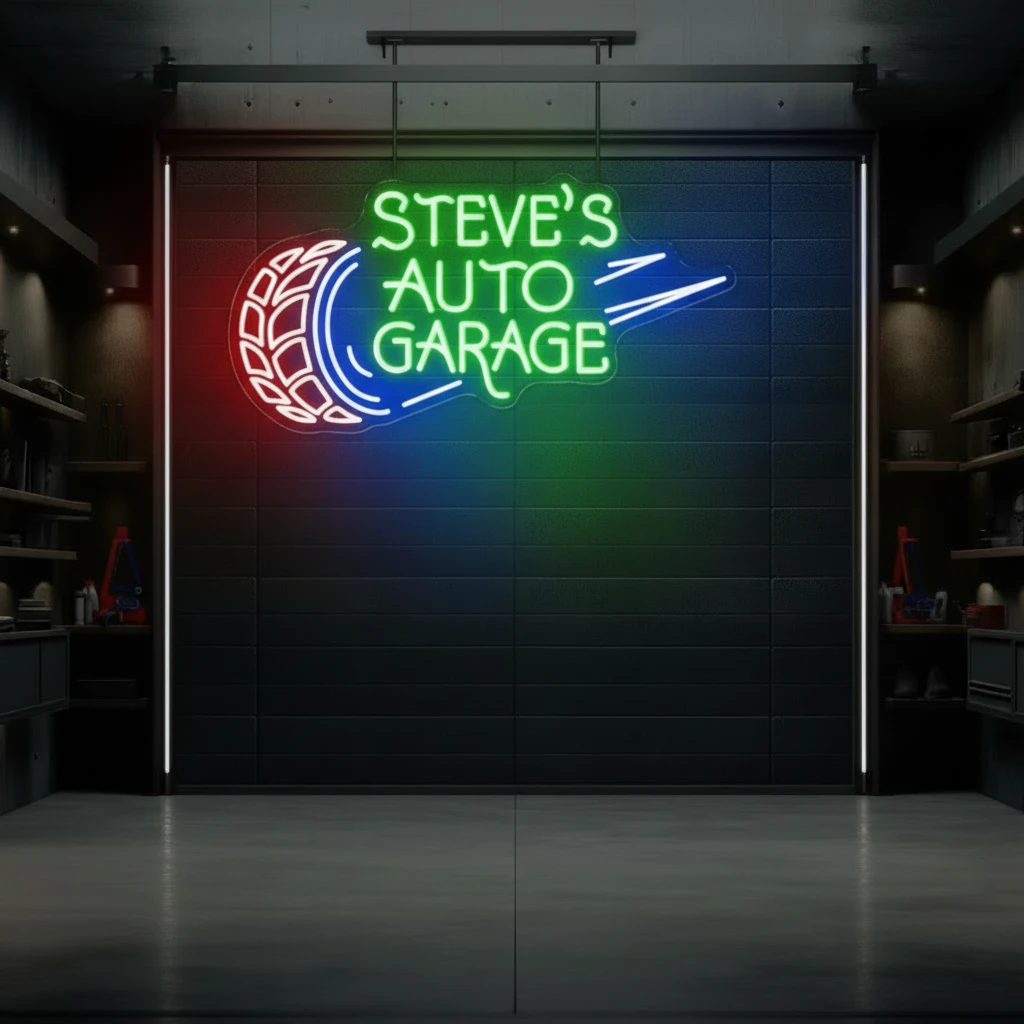 Personalized Garage Name Neon Sign Led Garage Neon Sign by Neonchics