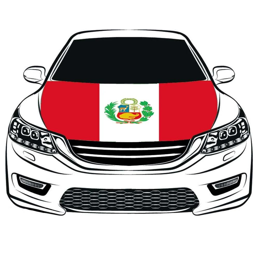 The Republic of Peru Flag,Car Hood Cover Flag of Peru, Engine Banner República del Perú Flags,3.3X5ft,/6X7FT100% Polyester Elastic Fabrics Can be Washed by flagsshop