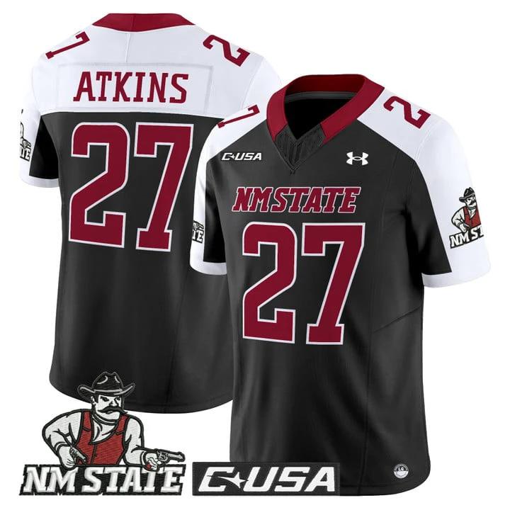 Pervis Atkins Jersey #27 New Mexico State Aggies 2025 Vapor Stitched by My Store NCAA Football Jerseys