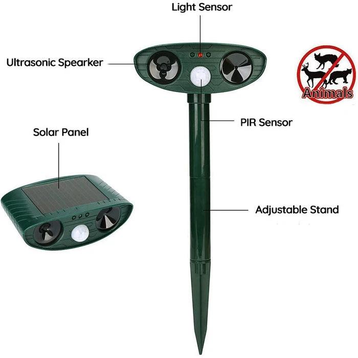 Raccoon Outdoor Ultrasonic Repeller - Solar-powered Ultrasonic Animal and Pest Control - Get rid of raccoons within 48 hours by BowLift