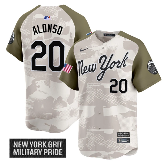 Pete Alonso Jersey #20 New York Mets 2025 Armed Forces Day Vapor Stitched Alternate by My Store
