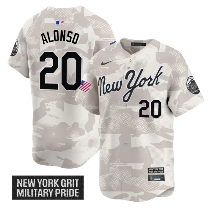 Pete Alonso Jersey #20 New York Mets 2025 Armed Forces Day Vapor Stitched Camo by My Store