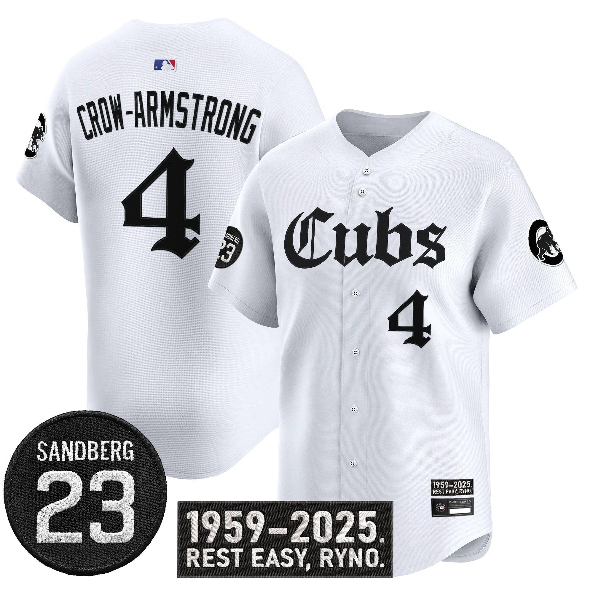 Pete Crow-Armstrong Jersey #4 Chicago Cubs Ryne Sandberg Tribute Stitched White by My Store