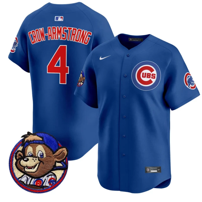 Pete Crow-Armstrong Jersey #24 Chicago Cubs Clark Patch Vapor Premier Limited Stitched Royal by My Store