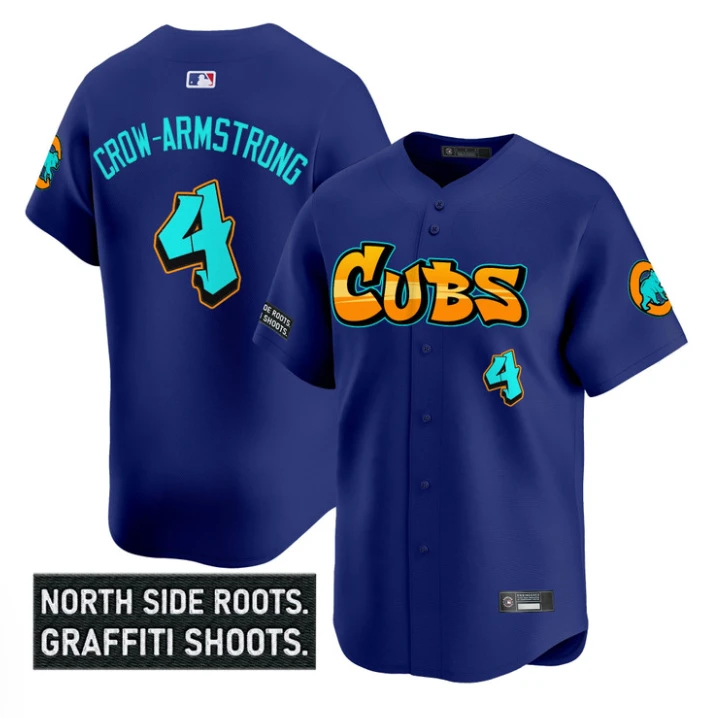 Pete Crow-Armstrong Jersey #4 Chicago Cubs Graffiti North Side Edition Royal by My Store