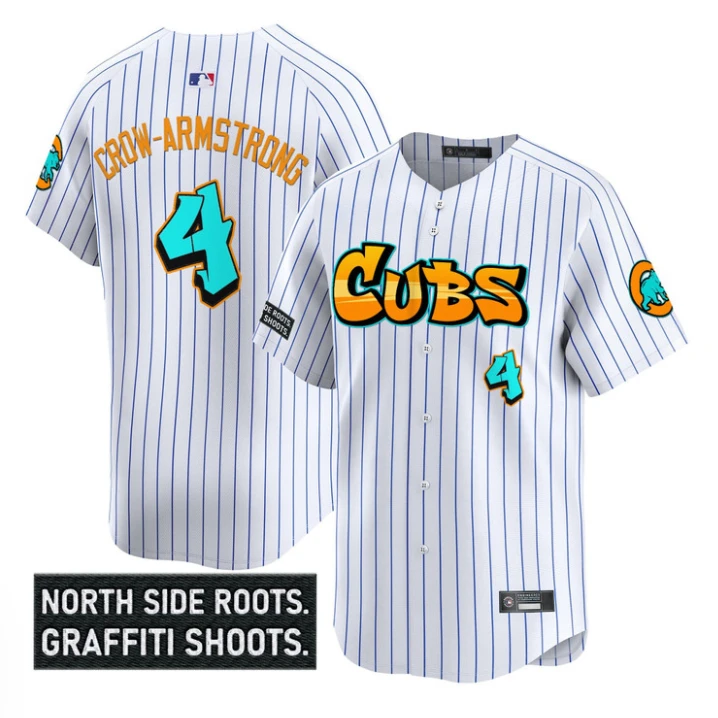 Pete Crow-Armstrong Jersey #4 Chicago Cubs Graffiti North Side Edition White by My Store