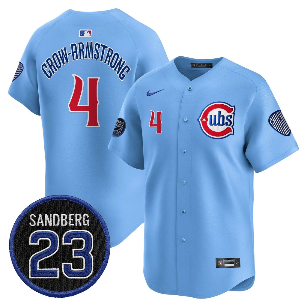 Pete Crow-Armstrong Jersey #4 Chicago Cubs Ryne Sandberg Tribute Black Gold by My Store