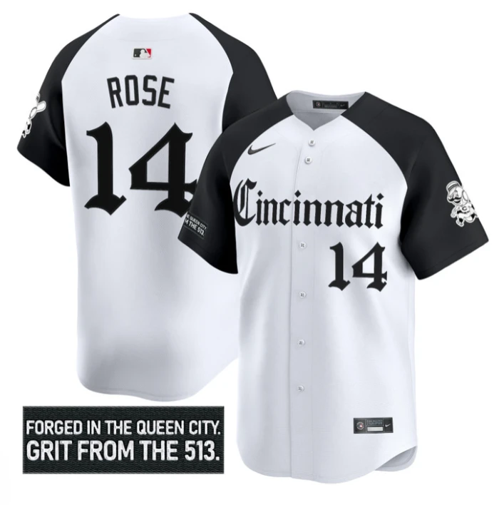Pete Rose Jersey #14 Cincinnati Reds Gothic Queen City Edition Stitched by My Store