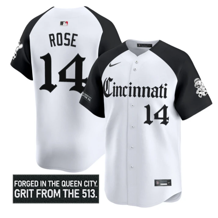 Pete Rose Jersey #14 Cincinnati Reds Gothic Queen City Edition Stitched by My Store