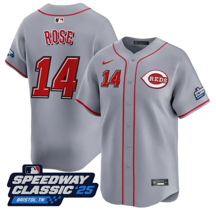Pete Rose Jersey #14 Cincinnati Reds Speedway Classic Limited Stitched Gray by My Store