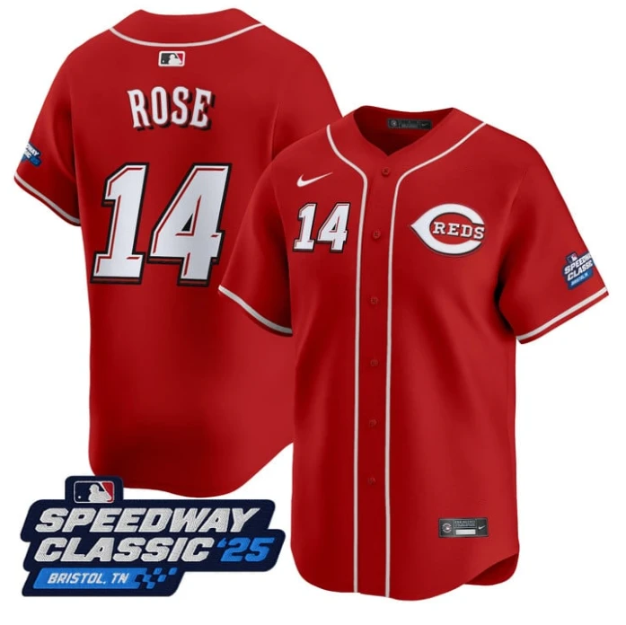 Pete Rose Jersey #14 Cincinnati Reds Speedway Classic Limited Stitched Red by My Store