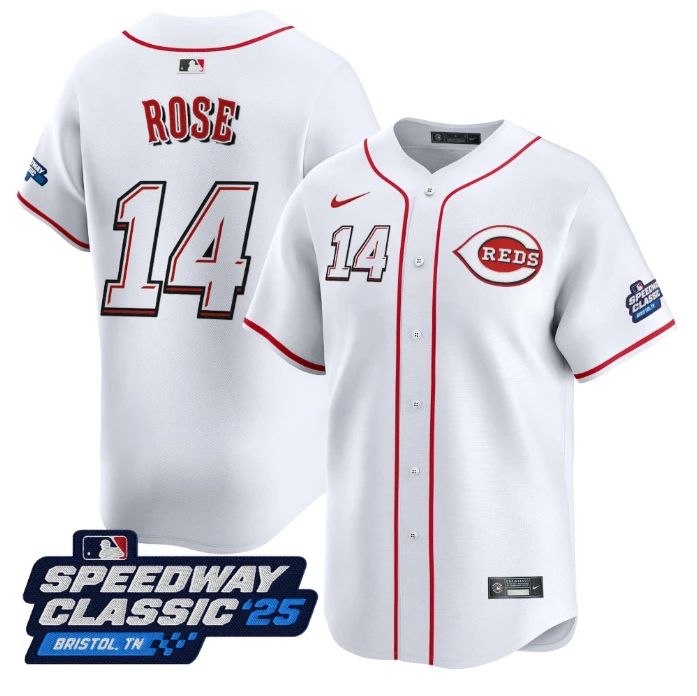 Pete Rose Jersey #14 Cincinnati Reds Speedway Classic Limited Stitched White by My Store