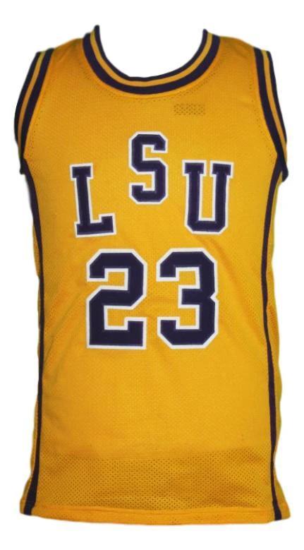 Pete Maravich Jersey #23 Lsu College Basketball New Sewn Yellow by My store basketball