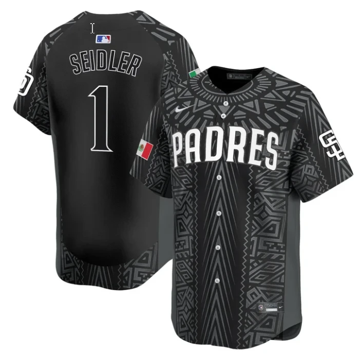 Peter Seidler Jersey #1 San Diego Padres 2025 Mexican Heritage Vapor Limited Stitched by My Store