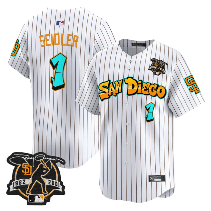 Peter Seidler Jersey #1 San Diego Padres Graffiti Barrio Edition Stitched Stripes by My Store
