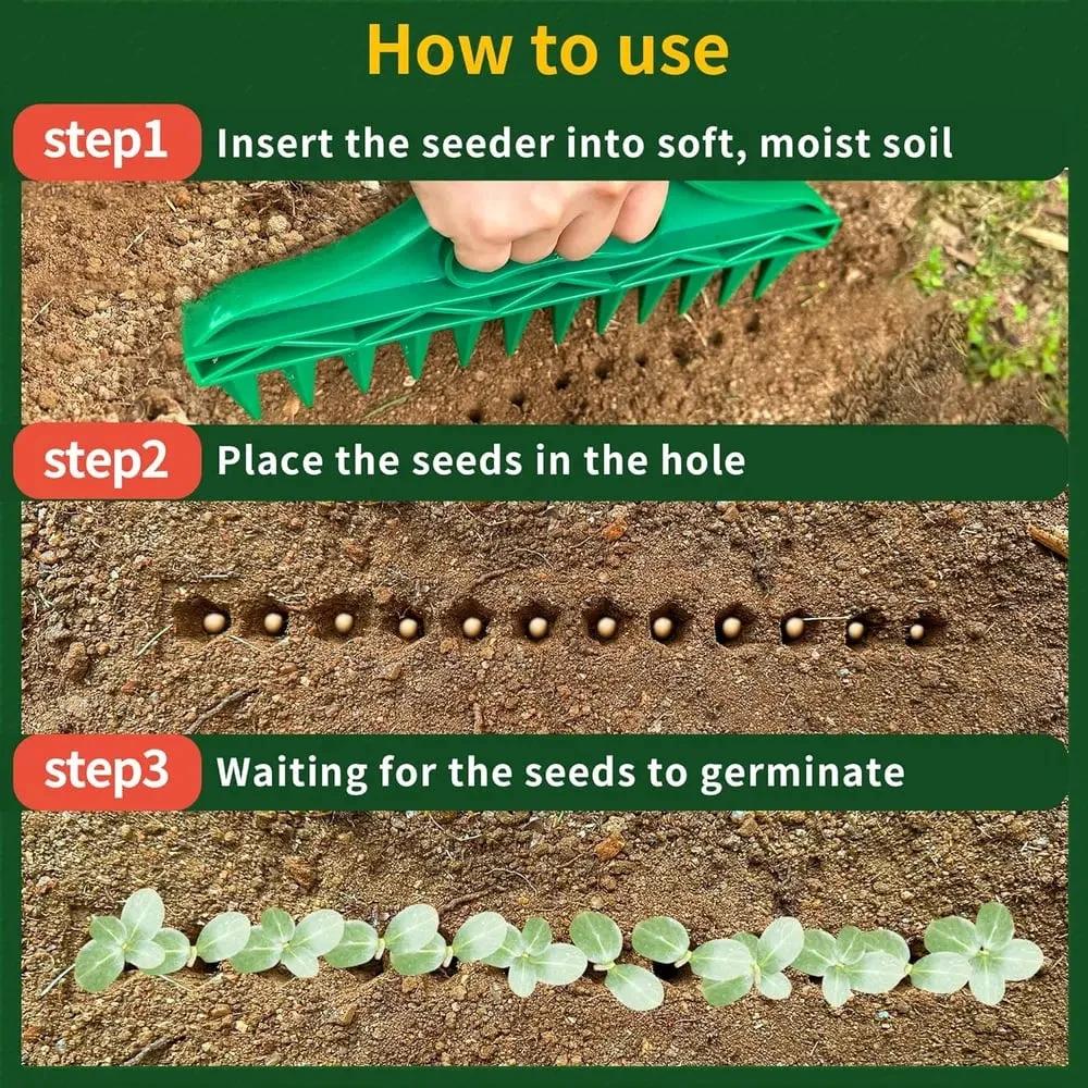 Plant dibber with 12-hole template – Easy even seed sowing by BowLift
