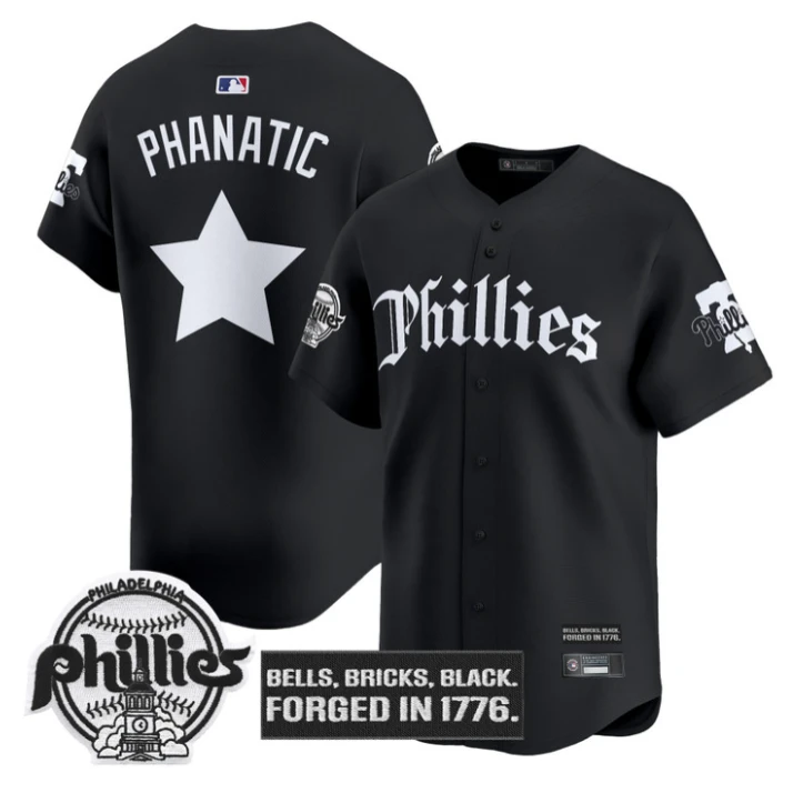 Phanatic Jersey Philadelphia Phillies Gothic Liberty Edition Stitched Black by My Store