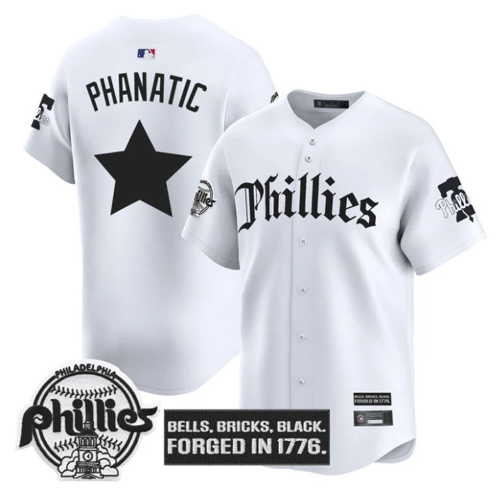 Phanatic Jersey Philadelphia Phillies Gothic Liberty Edition Stitched White by My Store