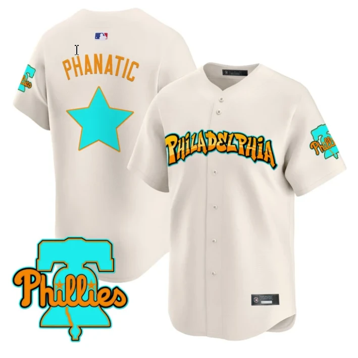 Phanatic Jersey Philadelphia Phillies Graffiti Broad Street Edition Cream by My Store