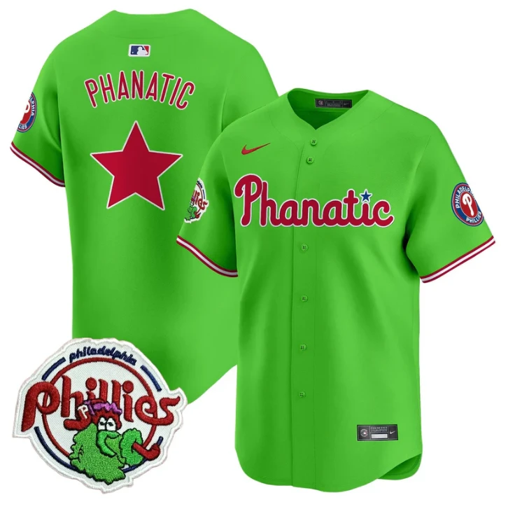 Phanatic Jersey Phillies Phanatic Patch Vapor Premier Limited Stitched Green by My Store